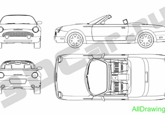 Ford Thunderbird (2002) - drawings (drawings) of the car
